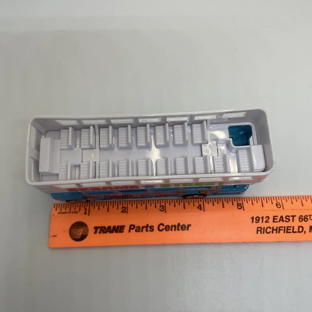 SESAME STREET BLUE DIECAST DOUBLE DECKER‎ TOUR BUS 5" PULL BACK MOTION - Picture 6 of 8